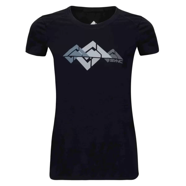 womens_glacier_tee_black__0.webp SYNC Performance Women'S Glacier Tee- Black | Cotton Tee Shirt | | T-Shirts